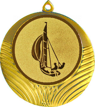 Медаль №53-8 (Парусный спорт, диаметр 70 мм (Медаль цвет золото плюс жетон для вклейки) Место для вставок: обратная сторона диаметр 64 мм)