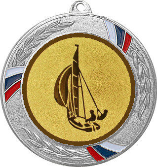Медаль №53-1285 (Парусный спорт, диаметр 70 мм (Медаль цвет серебро плюс жетон для вклейки) Место для вставок: обратная сторона диаметр 60 мм)