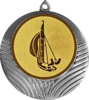 Медаль №53-1302 (Парусный спорт, диаметр 56 мм (Медаль цвет серебро плюс жетон для вклейки) Место для вставок: обратная сторона диаметр 50 мм)