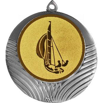 Медаль №53-1302 (Парусный спорт, диаметр 56 мм (Медаль цвет серебро плюс жетон для вклейки) Место для вставок: обратная сторона диаметр 50 мм)
