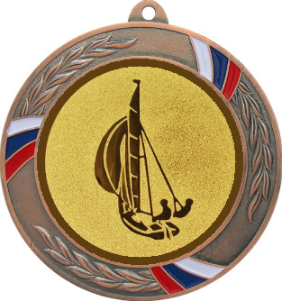 Медаль №53-1285 (Парусный спорт, диаметр 70 мм (Медаль цвет бронза плюс жетон для вклейки) Место для вставок: обратная сторона диаметр 60 мм)