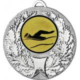Медаль №55-192 (Плавание, диаметр 50 мм (Медаль цвет серебро плюс жетон для вклейки) Место для вставок: обратная сторона диаметр 45 мм)