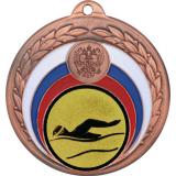Медаль №55-196 (Плавание, диаметр 50 мм (Медаль цвет бронза плюс жетон для вклейки) Место для вставок: обратная сторона диаметр 45 мм)