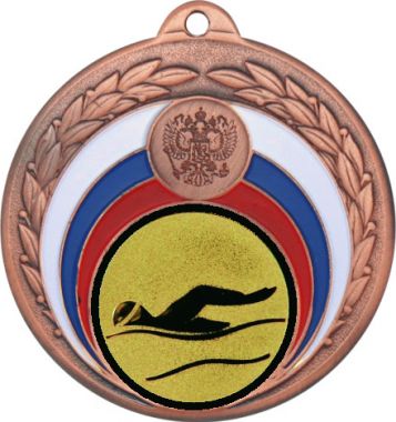 Медаль №55-196 (Плавание, диаметр 50 мм (Медаль цвет бронза плюс жетон для вклейки) Место для вставок: обратная сторона диаметр 45 мм)