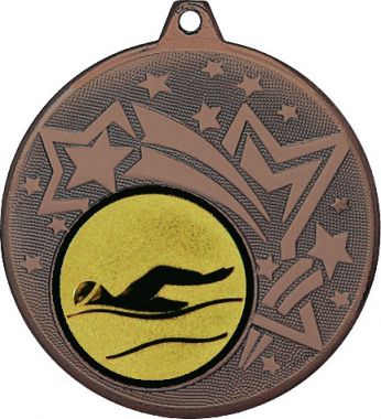 Медаль №55-1274 (Плавание, диаметр 45 мм (Медаль цвет бронза плюс жетон для вклейки) Место для вставок: обратная сторона диаметр 40 мм)