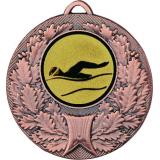 Медаль №55-192 (Плавание, диаметр 50 мм (Медаль цвет бронза плюс жетон для вклейки) Место для вставок: обратная сторона диаметр 45 мм)