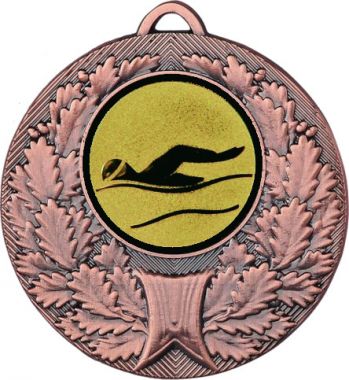 Медаль №55-192 (Плавание, диаметр 50 мм (Медаль цвет бронза плюс жетон для вклейки) Место для вставок: обратная сторона диаметр 45 мм)