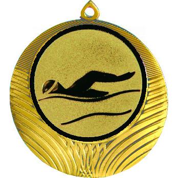 Медаль №55-1302 (Плавание, диаметр 56 мм (Медаль цвет золото плюс жетон для вклейки) Место для вставок: обратная сторона диаметр 50 мм)