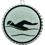 Медаль №55-8 (Плавание, диаметр 70 мм (Медаль цвет серебро плюс жетон для вклейки) Место для вставок: обратная сторона диаметр 64 мм)