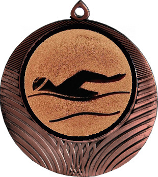 Медаль №55-1302 (Плавание, диаметр 56 мм (Медаль цвет бронза плюс жетон для вклейки) Место для вставок: обратная сторона диаметр 50 мм)