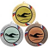 Комплект из трёх медалей MN207 (Плавание, диаметр 80 мм (Три медали плюс три жетона))