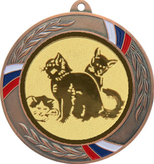 Медаль №559-1285 (Кошки, диаметр 70 мм (Медаль цвет бронза плюс жетон для вклейки) Место для вставок: обратная сторона диаметр 60 мм)