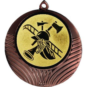 Медаль №56-8 (Пожарный спорт, диаметр 70 мм (Медаль цвет бронза плюс жетон для вклейки) Место для вставок: обратная сторона диаметр 64 мм)