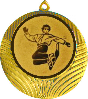 Медаль №560-8 (Сноуборд, диаметр 70 мм (Медаль цвет золото плюс жетон для вклейки) Место для вставок: обратная сторона диаметр 64 мм)