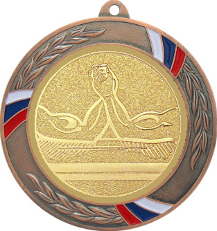 Медаль №561-1285 (Армрестлинг, диаметр 70 мм (Медаль цвет бронза плюс жетон для вклейки) Место для вставок: обратная сторона диаметр 60 мм)