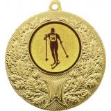 Медаль №562-192 (Лыжный спорт, диаметр 50 мм (Медаль цвет золото плюс жетон для вклейки) Место для вставок: обратная сторона диаметр 45 мм)