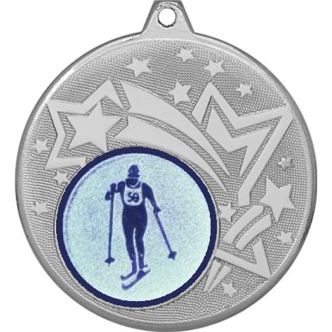 Медаль №562-1274 (Лыжный спорт, диаметр 45 мм (Медаль цвет серебро плюс жетон для вклейки) Место для вставок: обратная сторона диаметр 40 мм)