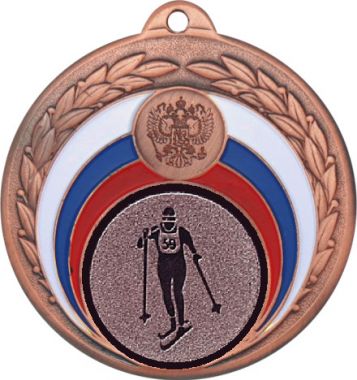 Медаль №562-196 (Лыжный спорт, диаметр 50 мм (Медаль цвет бронза плюс жетон для вклейки) Место для вставок: обратная сторона диаметр 45 мм)