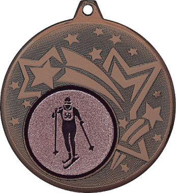Медаль №562-1274 (Лыжный спорт, диаметр 45 мм (Медаль цвет бронза плюс жетон для вклейки) Место для вставок: обратная сторона диаметр 40 мм)
