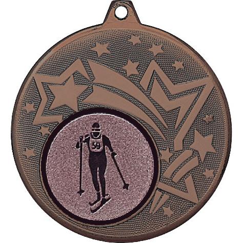 Медаль №562-1274 (Беговые лыжи, диаметр 45 мм (Медаль цвет бронза плюс жетон для вклейки) Место для вставок: обратная сторона диаметр 40 мм)