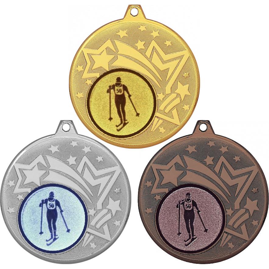 Комплект медалей №562-1274 (Лыжный спорт, диаметр 45 мм (Три медали плюс три жетона для вклейки) Место для вставок: обратная сторона диаметр 40 мм)