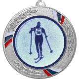 Медаль №562-1285 (Лыжный спорт, диаметр 70 мм (Медаль цвет серебро плюс жетон для вклейки) Место для вставок: обратная сторона диаметр 60 мм)