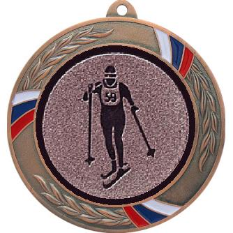 Медаль №562-1285 (Беговые лыжи, диаметр 70 мм (Медаль цвет бронза плюс жетон для вклейки) Место для вставок: обратная сторона диаметр 60 мм)