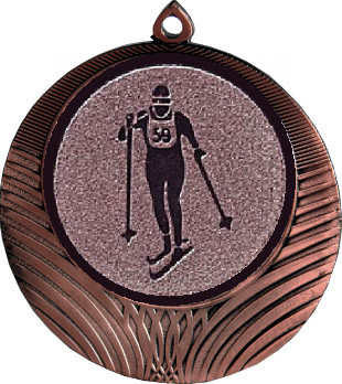 Медаль №562-8 (Лыжный спорт, диаметр 70 мм (Медаль цвет бронза плюс жетон для вклейки) Место для вставок: обратная сторона диаметр 64 мм)