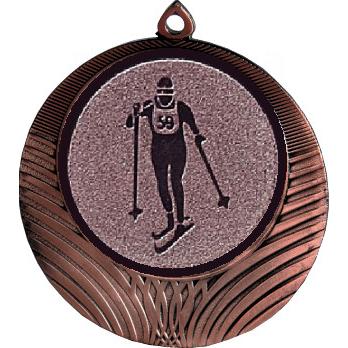 Медаль №562-1302 (Лыжный спорт, диаметр 56 мм (Медаль цвет бронза плюс жетон для вклейки) Место для вставок: обратная сторона диаметр 50 мм)