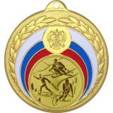 Медаль №563-196 (Лыжный спорт, диаметр 50 мм (Медаль цвет золото плюс жетон для вклейки) Место для вставок: обратная сторона диаметр 45 мм)