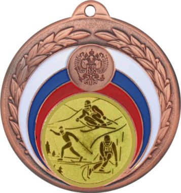 Медаль №563-196 (Лыжный спорт, диаметр 50 мм (Медаль цвет бронза плюс жетон для вклейки) Место для вставок: обратная сторона диаметр 45 мм)