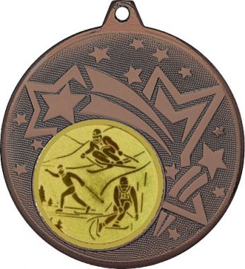 Медаль №563-27 (Лыжный спорт, диаметр 45 мм (Медаль цвет бронза плюс жетон для вклейки) Место для вставок: обратная сторона диаметр 39 мм)