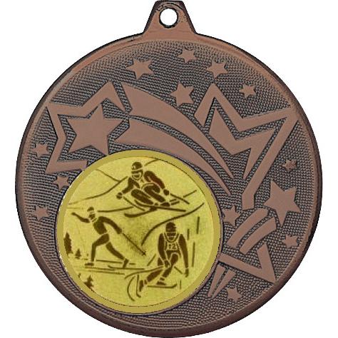 Медаль №563-1274 (Лыжный спорт, диаметр 45 мм (Медаль цвет бронза плюс жетон для вклейки) Место для вставок: обратная сторона диаметр 40 мм)