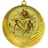 Медаль №563-8 (Лыжный спорт, диаметр 70 мм (Медаль цвет золото плюс жетон для вклейки) Место для вставок: обратная сторона диаметр 64 мм)