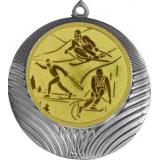 Медаль №563-8 (Лыжный спорт, диаметр 70 мм (Медаль цвет серебро плюс жетон для вклейки) Место для вставок: обратная сторона диаметр 64 мм)
