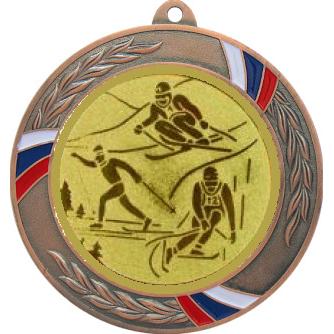 Медаль №563-1285 (Горные лыжи, диаметр 70 мм (Медаль цвет бронза плюс жетон для вклейки) Место для вставок: обратная сторона диаметр 60 мм)