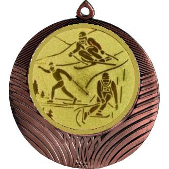 Медаль №563-1302 (Лыжный спорт, диаметр 56 мм (Медаль цвет бронза плюс жетон для вклейки) Место для вставок: обратная сторона диаметр 50 мм)