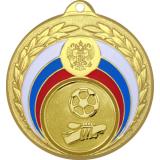 Медаль №564-196 (Футбол, диаметр 50 мм (Медаль цвет золото плюс жетон для вклейки) Место для вставок: обратная сторона диаметр 45 мм)