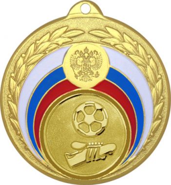 Медаль №564-196 (Футбол, диаметр 50 мм (Медаль цвет золото плюс жетон для вклейки) Место для вставок: обратная сторона диаметр 45 мм)