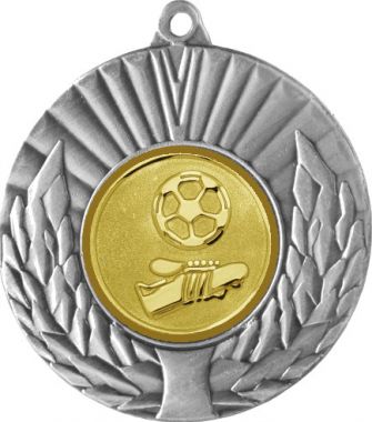 Медаль №564-192 (Футбол, диаметр 50 мм (Медаль цвет серебро плюс жетон для вклейки) Место для вставок: обратная сторона диаметр 45 мм)