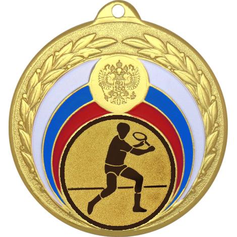 Медаль №565-196 (Большой теннис, диаметр 50 мм (Медаль цвет золото плюс жетон для вклейки) Место для вставок: обратная сторона диаметр 45 мм)