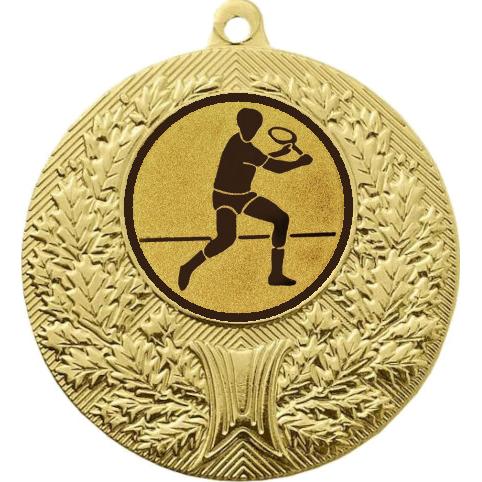 Медаль №565-192 (Большой теннис, диаметр 50 мм (Медаль цвет золото плюс жетон для вклейки) Место для вставок: обратная сторона диаметр 45 мм)