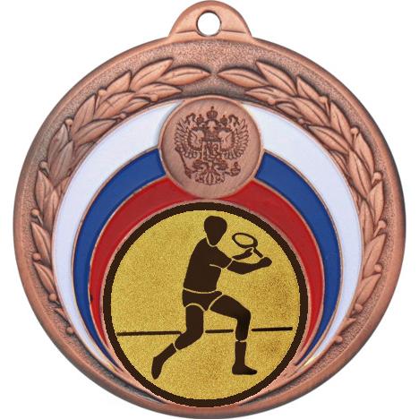 Медаль №565-196 (Большой теннис, диаметр 50 мм (Медаль цвет бронза плюс жетон для вклейки) Место для вставок: обратная сторона диаметр 45 мм)