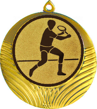 Медаль №565-8 (Бадминтон, диаметр 70 мм (Медаль цвет золото плюс жетон для вклейки) Место для вставок: обратная сторона диаметр 64 мм)