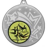 Медаль №566-27 (Гимнастика, диаметр 45 мм (Медаль цвет серебро плюс жетон для вклейки) Место для вставок: обратная сторона диаметр 39 мм)