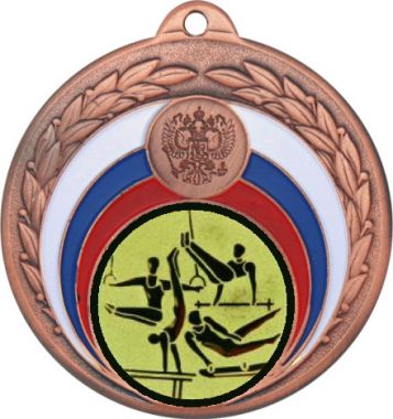 Медаль №566-196 (Гимнастика, диаметр 50 мм (Медаль цвет бронза плюс жетон для вклейки) Место для вставок: обратная сторона диаметр 45 мм)