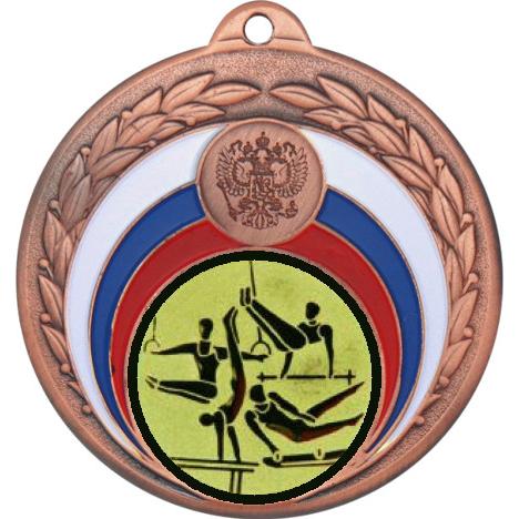 Медаль №566-196 (Гимнастика, диаметр 50 мм (Медаль цвет бронза плюс жетон для вклейки) Место для вставок: обратная сторона диаметр 45 мм)