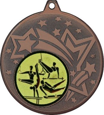 Медаль №566-1274 (Гимнастика, диаметр 45 мм (Медаль цвет бронза плюс жетон для вклейки) Место для вставок: обратная сторона диаметр 40 мм)
