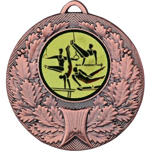 Медаль №566-192 (Спортивная гимнастика, диаметр 50 мм (Медаль цвет бронза плюс жетон для вклейки) Место для вставок: обратная сторона диаметр 45 мм)