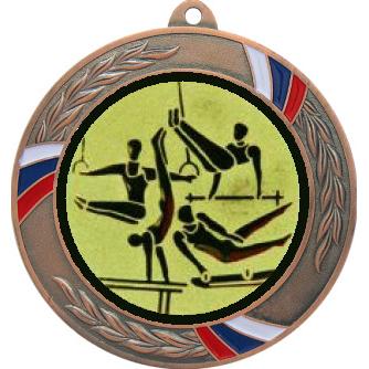 Медаль №566-1285 (Спортивная гимнастика, диаметр 70 мм (Медаль цвет бронза плюс жетон для вклейки) Место для вставок: обратная сторона диаметр 60 мм)